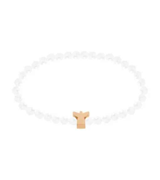 Armbånd med en engel og perlemor, Roseguld