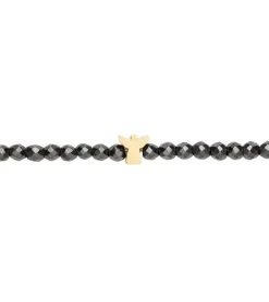 Armbånd med engel og hæmatit perler, guld