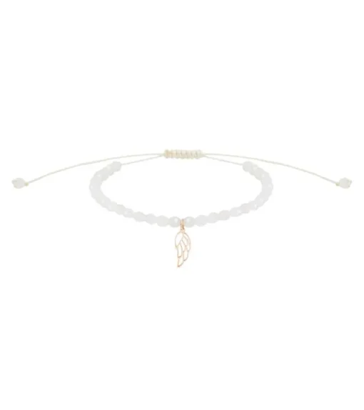 Armbånd med englevinge og månesten, roseguld