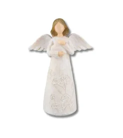 Blomster engel m. hjerte, 16cm