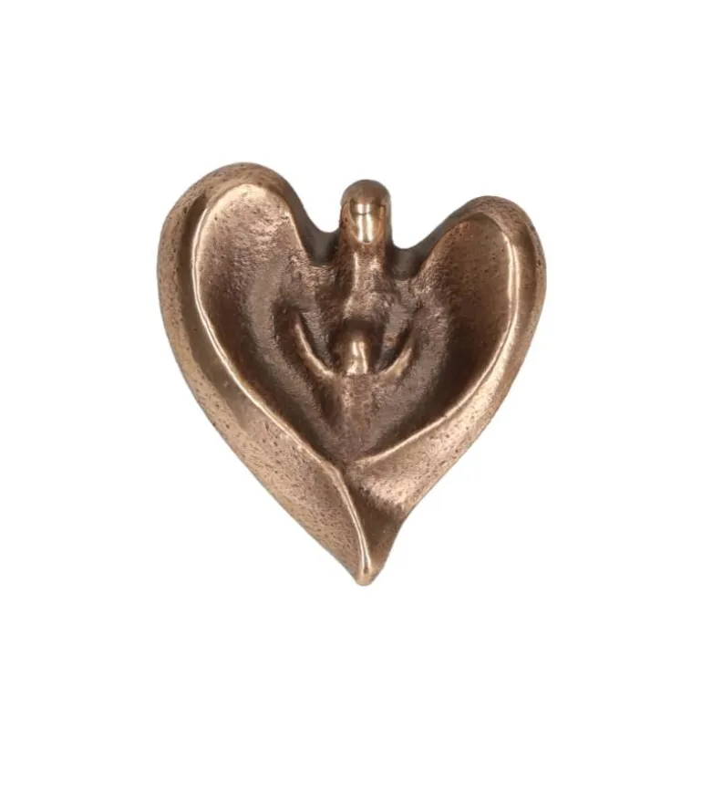 Bronze figur Hjerte Engel med barn i favn