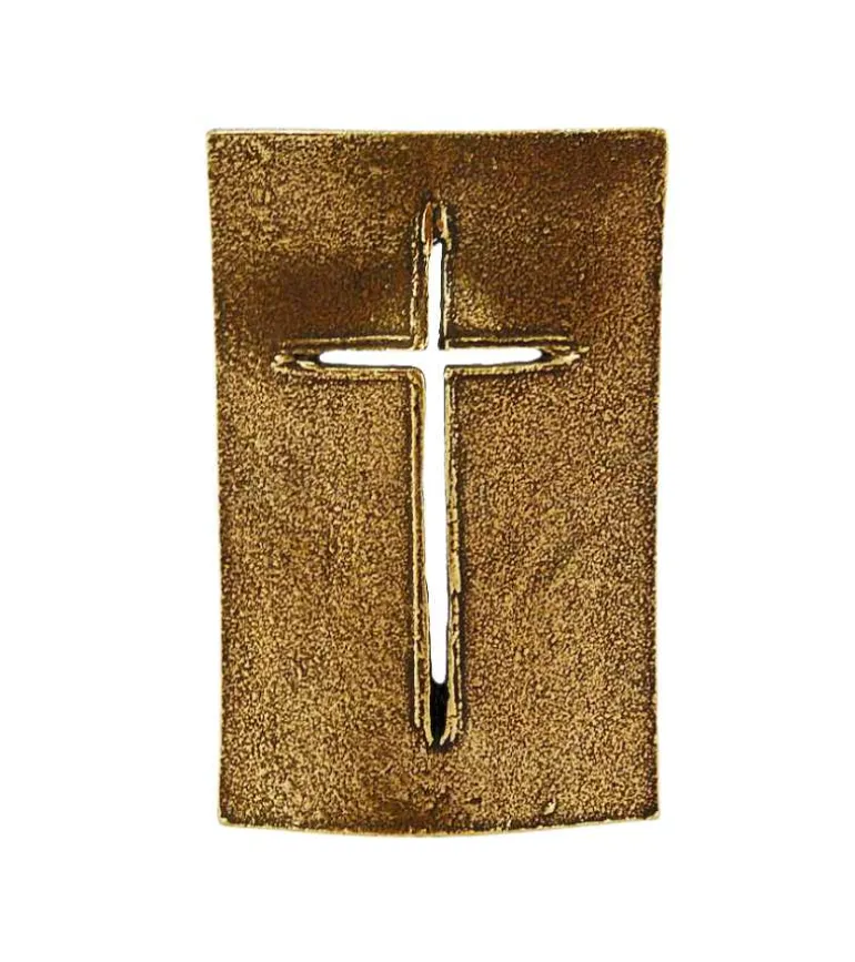 Bronzeskulptur, Plade med Kors-silhuet, stående