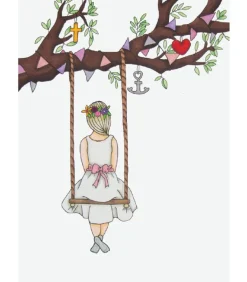 Dobbeltkort, Konfirmation, Pige, m. kuvert, A6