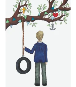 Dobbeltkort, Konfirmationskort til Dreng, m. kuvert, A6