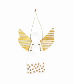 Engel i porcelæn Guld, ophæng, LILLE