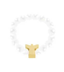 Fingerring engel og perlemor, Guld