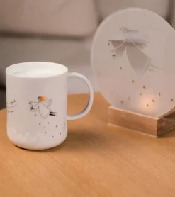 Glas Poetry fyrfadsstage med engel