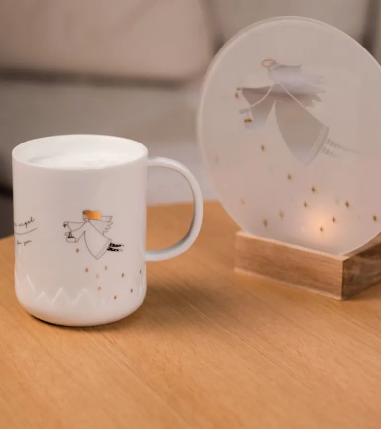 Glas Poetry fyrfadsstage med engel