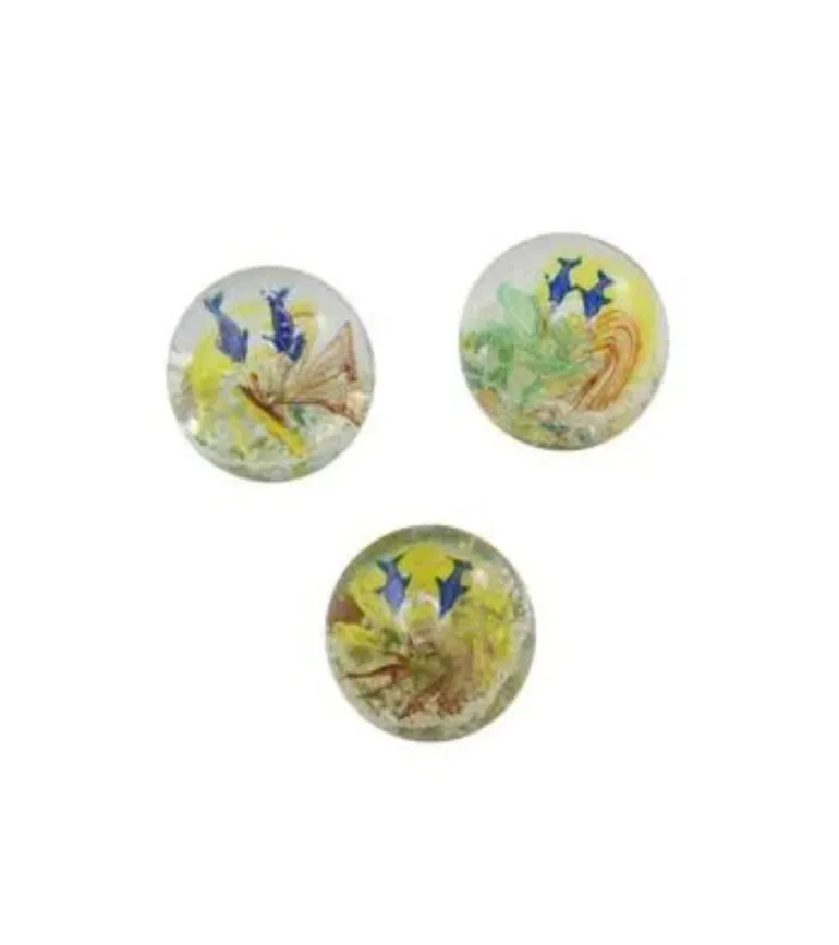 Glaskugle med flade, selvlysende