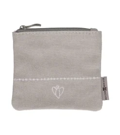 Grå pung i bomuld med engel