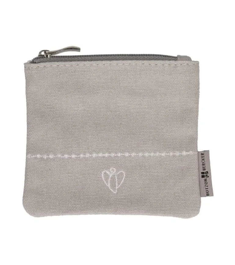 Grå pung i bomuld med engel