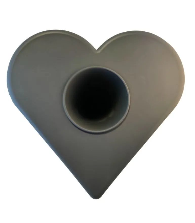 Gravvase udformet som hjerte i plast, 2 L vand, Grå