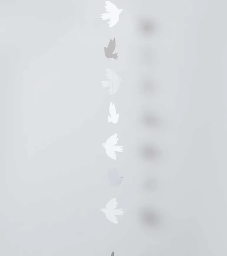 Guirlande med 7 fugle, 110 cm