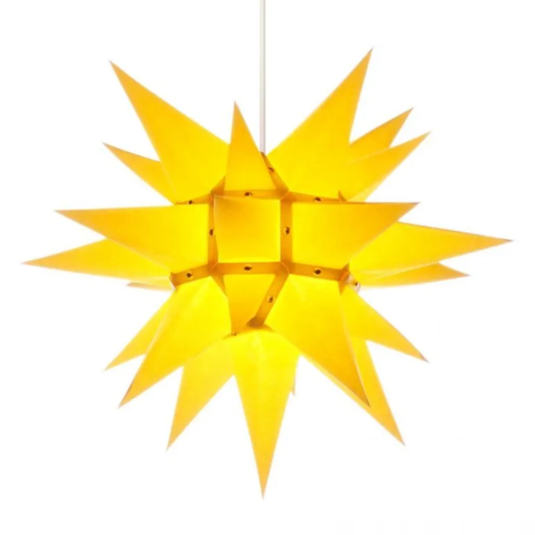 Herrnhuter Stjerne, Gul, papir, 40 cm