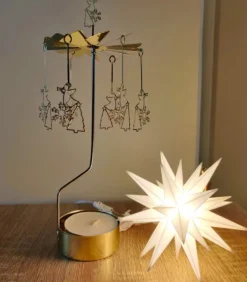 Herrnhuter Stjerne, Hvid, Plast, 13 cm LED