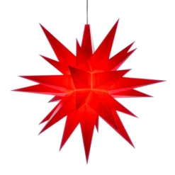 Herrnhuter Stjerne, Rød, Plast, 13 cm LED