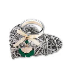 Hjerte i flettet pil med Glas til lys