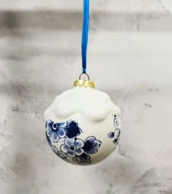 Juleophæng m. blomster motiv, Sæt med 3, Porcelæn