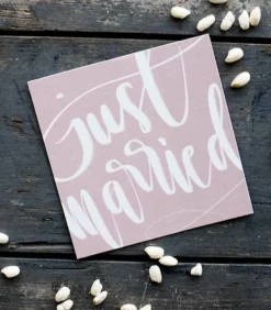 Kvadratisk Postkort: Just married