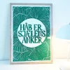 Linoleumstryk: Håb Er Sjælens Anker, A3 Plakat, Grøn