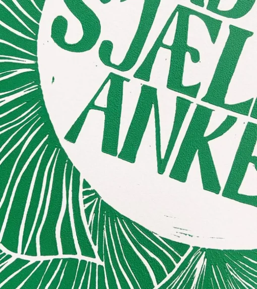 Linoleumstryk: Håb Er Sjælens Anker, A3 Plakat, Grøn