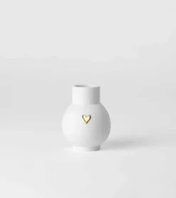 Mini-Kuglevase Guld Hjerte, 9 cm