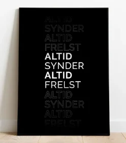 PLAKAT: Altid synder, altid frelst, Sort, A3