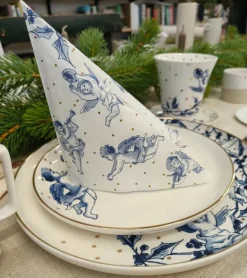 Sharing Moments, Frokostserviet, Hvid med blå engle