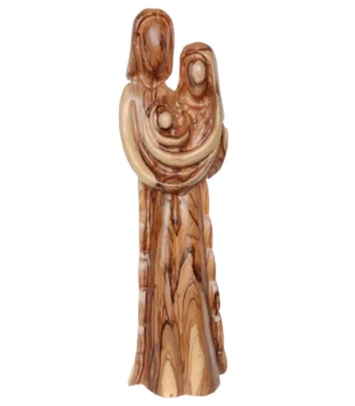 Skulptur: Julekrybbe i oliventræ, 40 cm