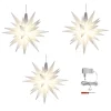 Sæt a 3 Herrnhuter Stjerne, Hvid, 13 cm LED, incl. adapter