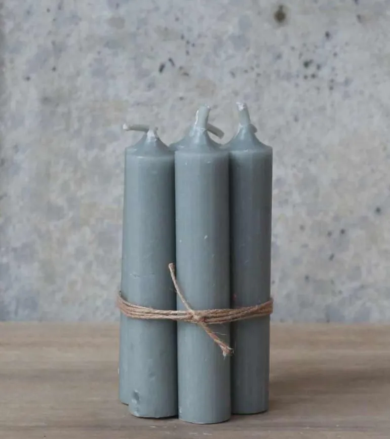 6 stk. Grå bedelys, 11cm