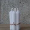 6 stk. Hvid bedelys, 11cm