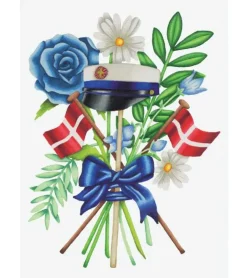 Studenterkort med blå hue, A6 Dobbeltkort