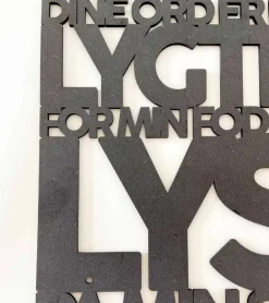 Træskilt, Bibelvers: En Lygte for min fod, Sort MDF