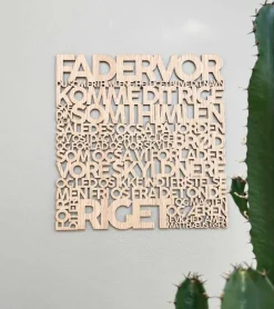 Træskilt, Bibelvers, Fadervor, EG, Stor