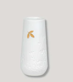 Vase med guldblad, 11 cm